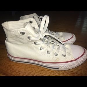 Youth white high top converse (big kids)